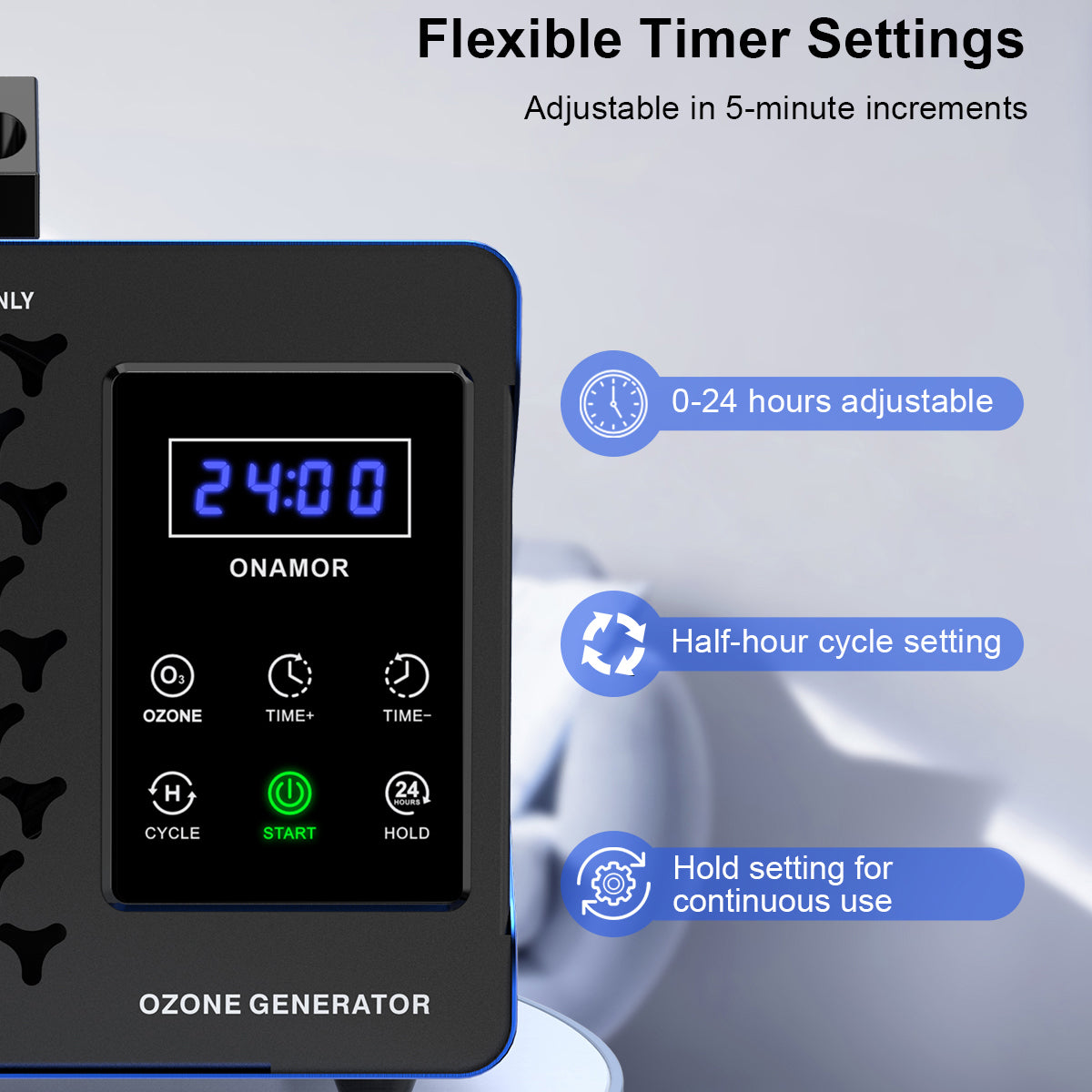 Portable Ozone Generator Touch control O3 Air Purifier Cleaner 99000mg