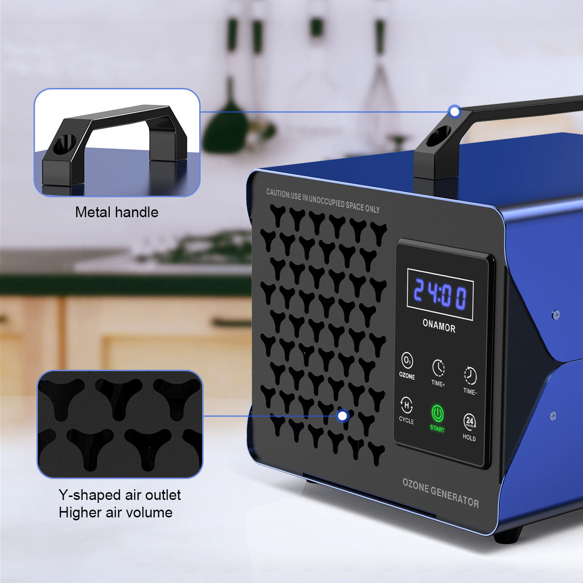 Portable Ozone Generator Touch control O3 Air Purifier Cleaner 99000mg